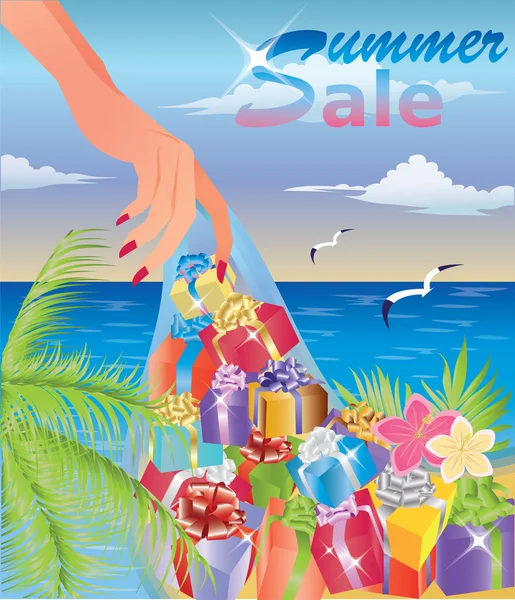 Cartão de venda de verão. ilustração vetorial — Vetor de Stock