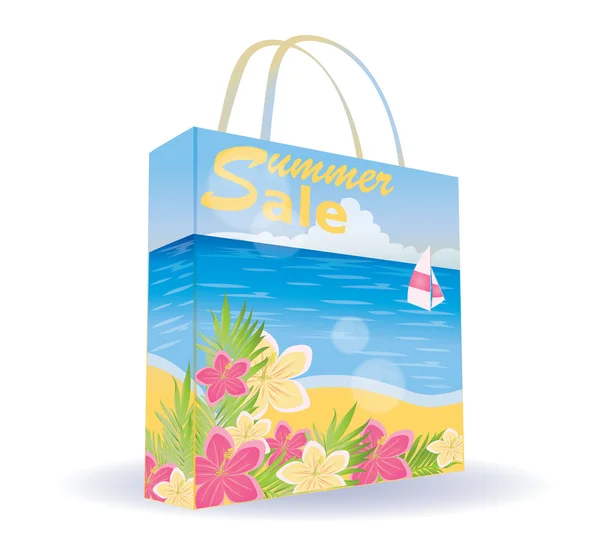 Summer sale bag for shopping, vector illustration — Stock Vector