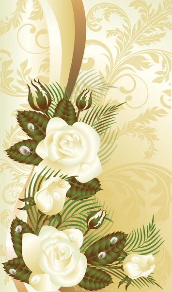 Blumengrüßkarte, Vektorillustration — Stockvektor