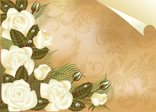 Fond d'amour floral, illustration vectorielle — Image vectorielle