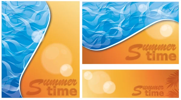 Sommerzeit-Banner setzen. Vektorillustration — Stockvektor