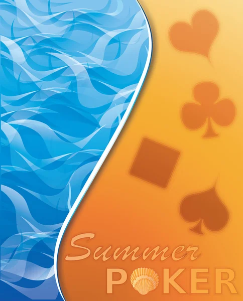 Summer poker background, vector illustration — Stock Vector