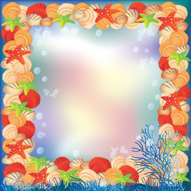 Underwater frame, vector illustration clipart