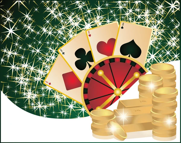 Casino van achtergrond met poker elementen, vector — Stockvector