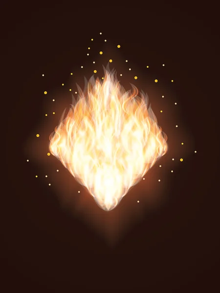 Алмазная карта в огне. векторная иллюстрация — стоковый вектор