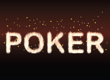 Poker arka planda ateş. vektör çizim