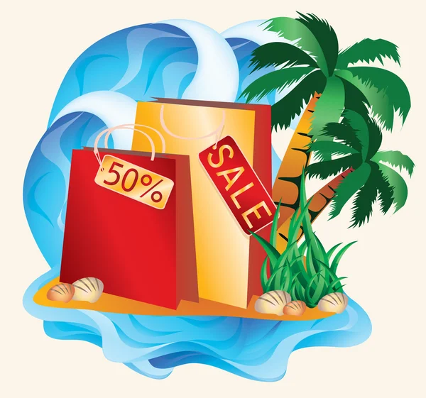 Tropischer Verkauf, Vektorillustration — Stockvektor