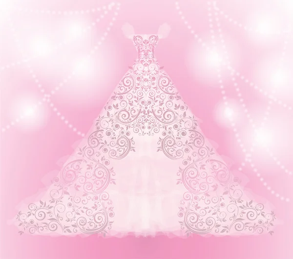 Robe de mariée avec motif floral, illustration vectorielle — Image vectorielle