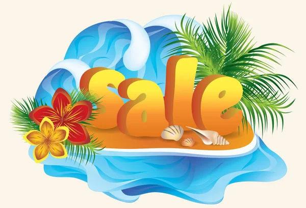 Carta di vendita tropicale, illustrazione vettoriale — Vettoriale Stock