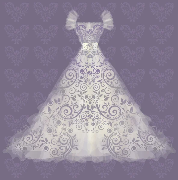 Krásné svatební šaty. vektorové ilustrace — Stockový vektor
