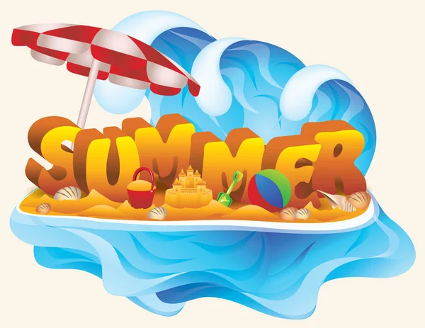 Cartão de verão das crianças, ilustração vetorial —  Vetores de Stock