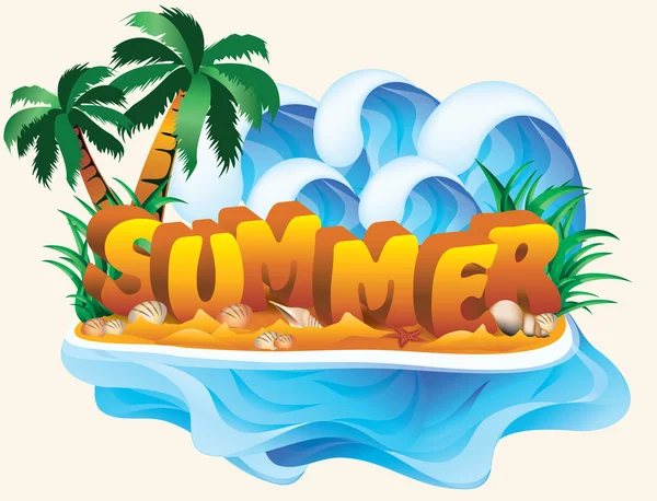 熱帯の夏バナー、ベクトル イラスト — ストックベクタ