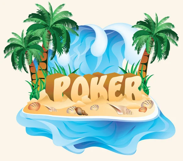 Póquer tropical. ilustración vectorial — Vector de stock