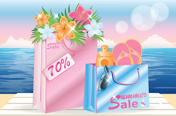 Letní plakát na prodej. vektorová ilustrace — Stockový vektor