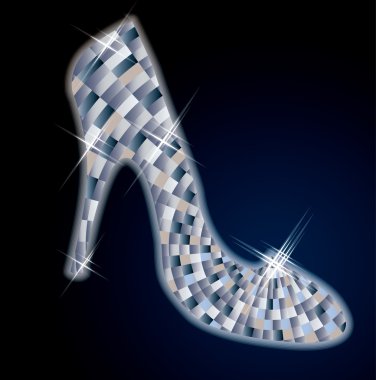 Beautiful Diamond shoes, vector illustration clipart