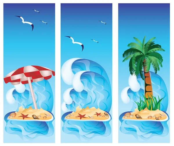 Définir des bannières tropicales. illustration vectorielle — Image vectorielle