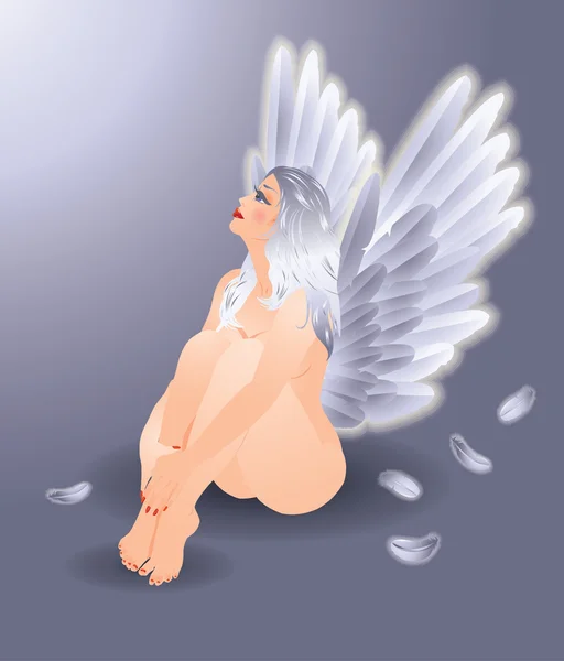 Menina anjo, ilustração vetorial —  Vetores de Stock