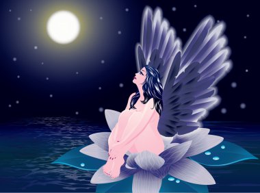 Fallen angel. vector illustration clipart