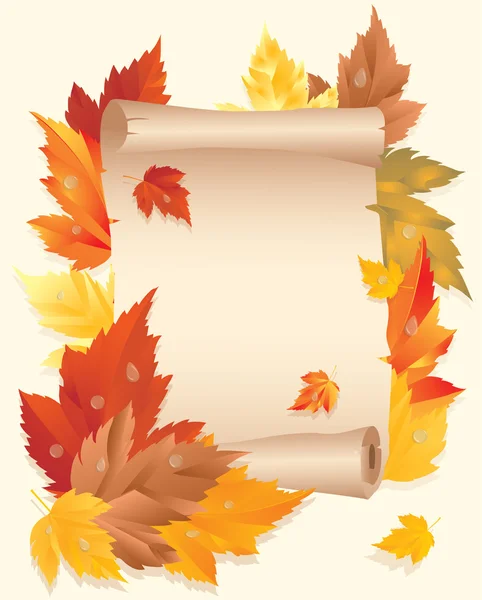 Podzimní karta, vektorové ilustrace — Stockový vektor