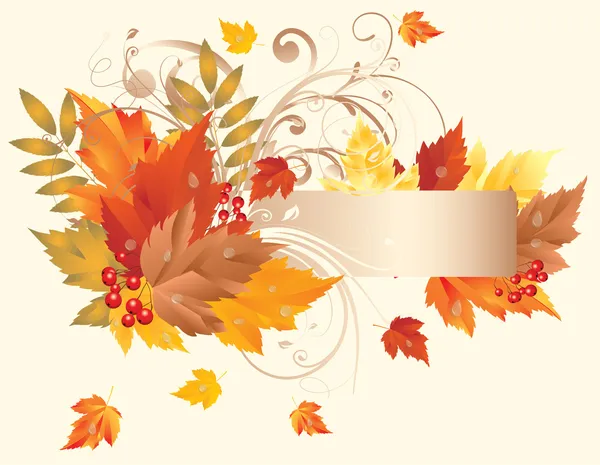 Bannière d'automne, vecteur — Image vectorielle