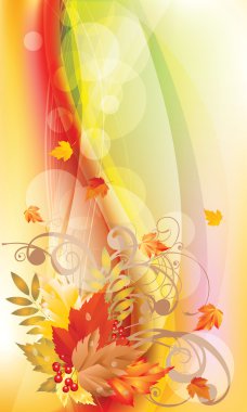 Autumn leaves background, vector illustration clipart