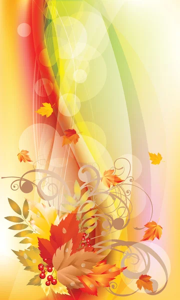 秋の葉の背景ベクトルイラスト — ストックベクタ