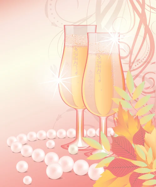 Carte de mariage d'amour d'automne, illustration vectorielle — Image vectorielle