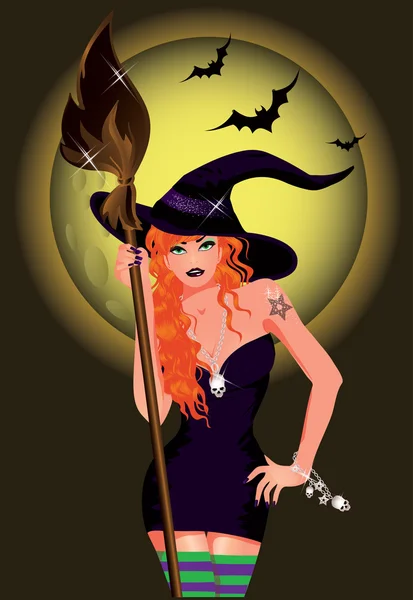 Sexy witch. vector illustration — Stock Vector