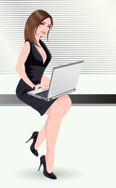 Sexy business woman, vector illustration — Stock Vector