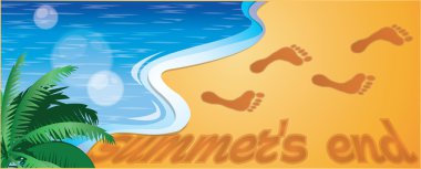 Summers end banner. vector illustration clipart