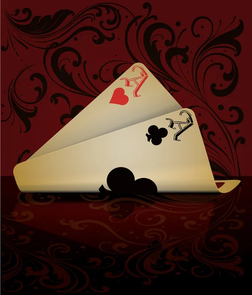 ポーカーのカードの背景、ベクトル イラスト — ストックベクタ