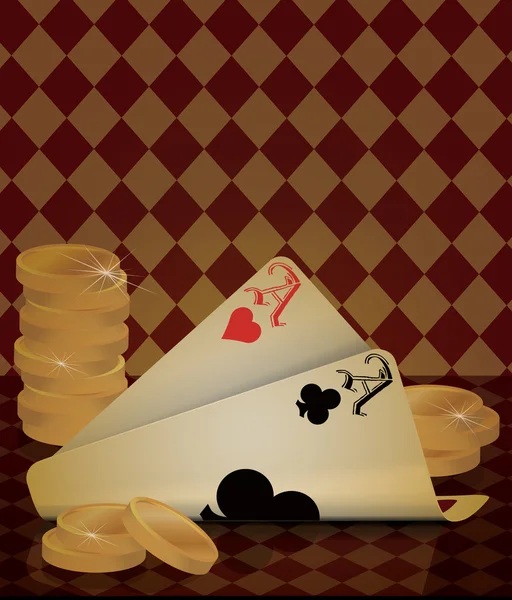 Pokerkort gammelt tapeter, vektorillustrasjon – stockvektor