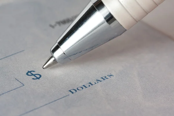 stock image Closeup of a cheque