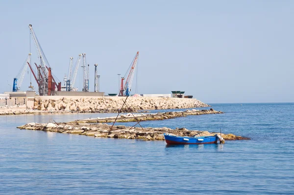 stock image Panoramic view of Bari seaport. Apulia.