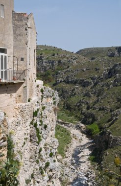 matera panoramik manzaralı. Basilicata.