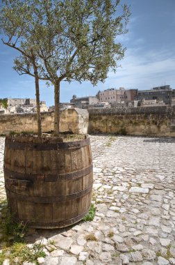 matera panoramik manzaralı. Basilicata.