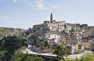 matera panoramik manzaralı. Basilicata.