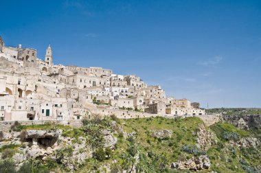 matera panoramik manzaralı. Basilicata.