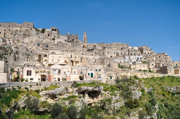 Matera panoramik manzaralı. Basilicata. — Stok fotoğraf