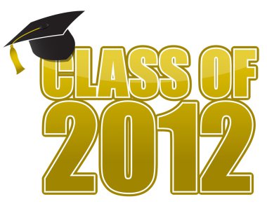 Graduation 2012 cap isolated on white background. clipart