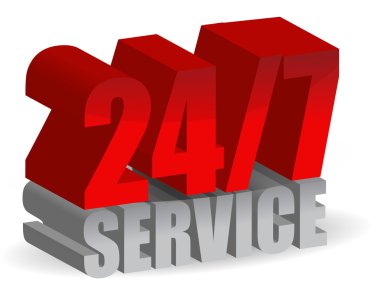 24/7 service clipart