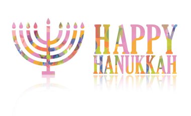 Colorful happy hanukkah isolated over a white background. clipart