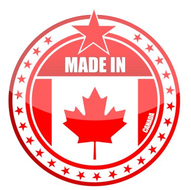 Made in canada stamp isolated over a white background. clipart