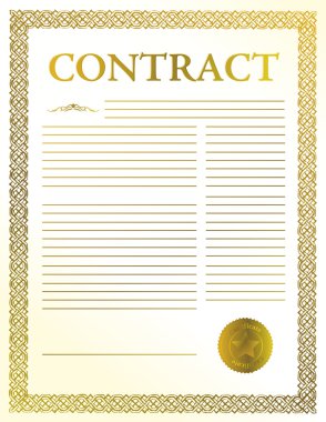 Contract document clipart