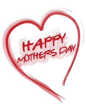 Happy Mothers day love heart isolated over a white background clipart