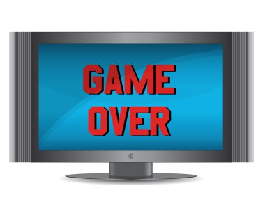 Game over and screen isolated over a white background clipart