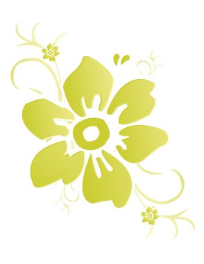 Flower illustration with Victorian designs isolated over white clipart