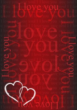 I love you valentine day background with two loving hearts clipart