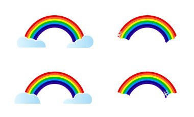 Four different rainbow options to choose from. Illustration design. clipart