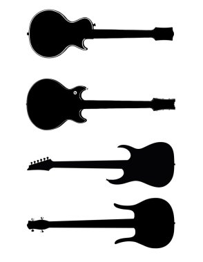  images of all kind of guitars isolated over a white background / Vec